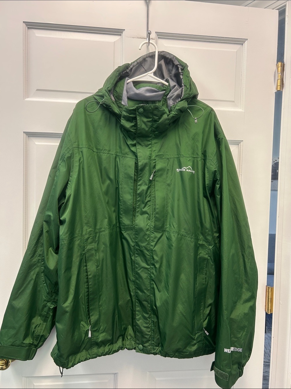 Eddie Bauer WeatherEdge Hooded Waterproof Rain Jacket Mesh Lined Full Zip XXL